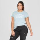 Women's Plus Size Short Sleeve Babe With The Power T-shirt - Mighty Fine Blue (juniors') White