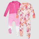 Honest Baby Girls' 2pk Dreamy Floral Organic Cotton Snug Fit Footed Pajama