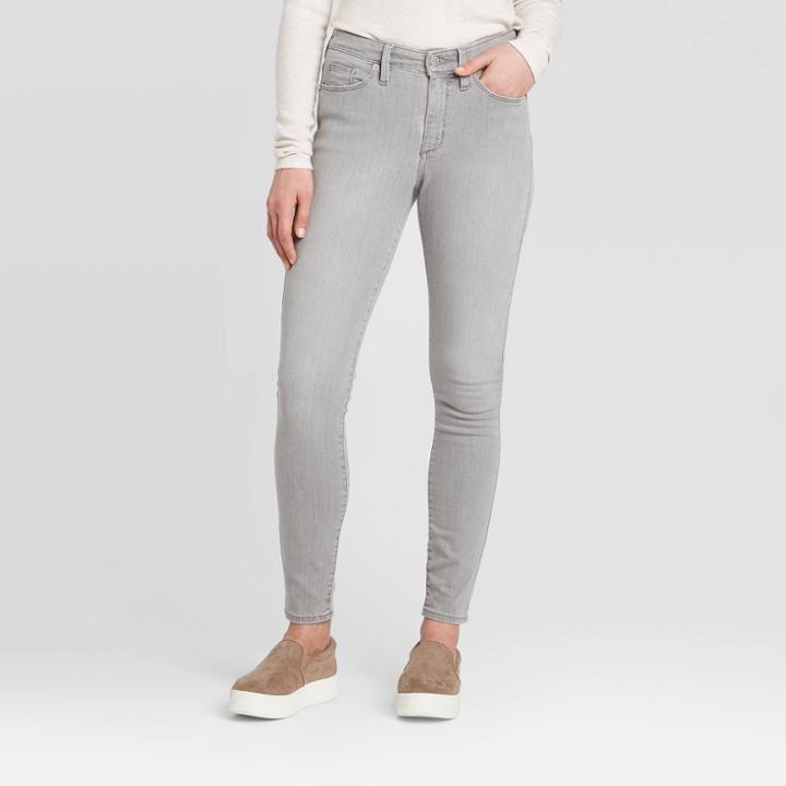 Women's High-rise Curvy Skinny Jeans - Universal Thread Gray