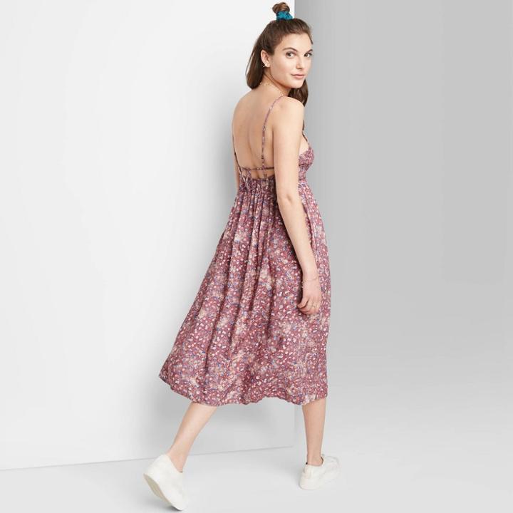 Women's Sleeveless Smocked Top House Dress - Wild Fable Grape Floral Xs, Purple Floral
