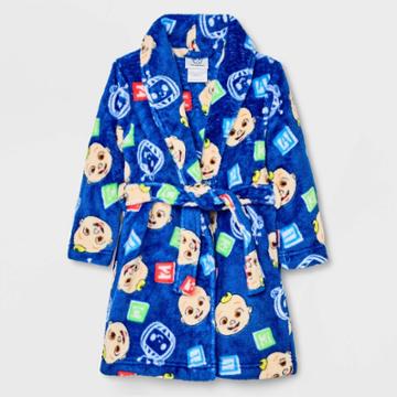 Toddler Boys' Cocomelon Velvet Fleece Robe - Blue