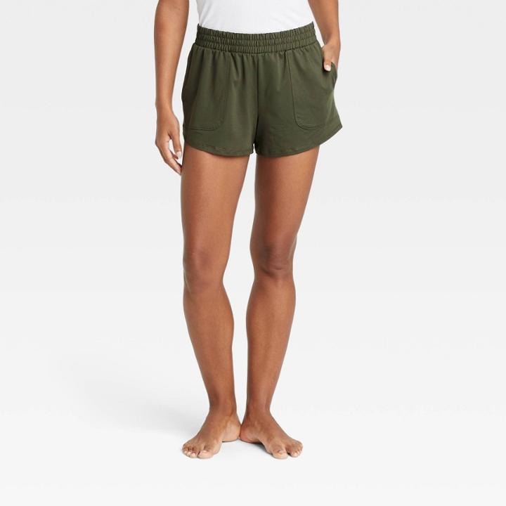 Women's Mid-rise Knit Shorts 3.5 - All In Motion Olive Green