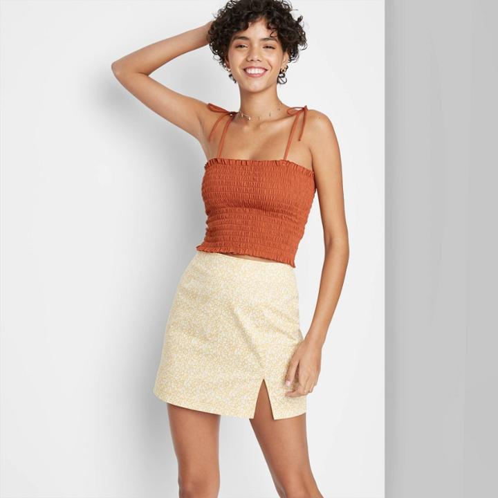 Women's Smocked Tube Top - Wild Fable Rust