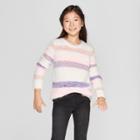 Girls' Striped Pullover Sweater - Cat & Jack Cream
