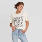 Bravado Women's Guns N' Roses Floral Print Short Sleeve Graphic T-shirt (juniors') - White