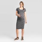 Maternity Snake Print Short Sleeve T-shirt Midi Dress - Isabel Maternity By Ingrid & Isabel Black
