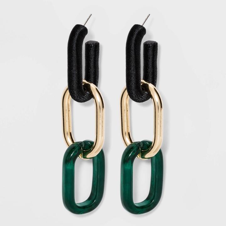 Sugarfix By Baublebar Multi-tone Link Drop Earrings - Green