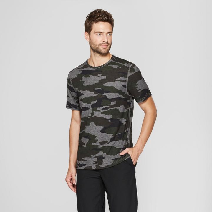 Men's Short Sleeve Soft Touch Crew T -shirt - C9 Champion Black Heather Camo