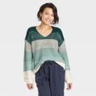 Women's V-neck Pullover Sweater - Knox Rose Teal