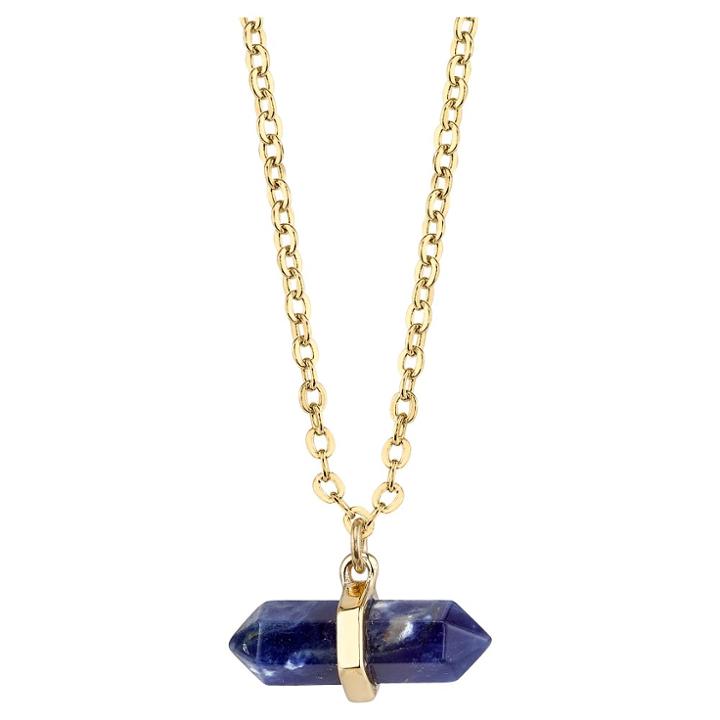 Target Plated Sodalite Genuine Stone Necklace - 16+2 - Gold, Women's, Dark Blue Gold