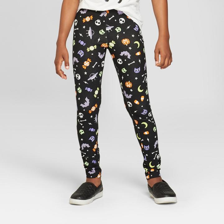 Girls' Halloween Leggings - Cat & Jack Black