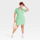 Zoe+liv Women's Plus Size St. Patrick's Day Lucky Icons Short Sleeve Graphic Polo Dress - Green