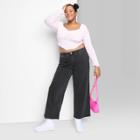 Women's Low-rise Wide Leg Baggy Jeans - Wild Fable Black Wash