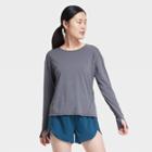 Women's Long Sleeve Run T-shirt - All In Motion Charcoal Gray Xs, Women's, Grey Gray