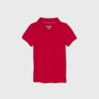 Petitetoddler Girls' Short Sleeve Stretch Pique Uniform Polo Shirt - Cat & Jack Red
