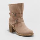 Women's Blinda Heeled Fashion Boots - A New Day Taupe (brown)