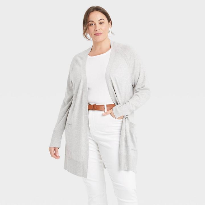 Women's Plus Size Cardigan - Ava & Viv Gray X