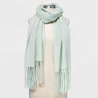 Women's Solid Blanket Scarf - A New Day Green