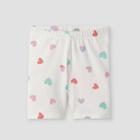 Toddler Girls' Tie-dye Heart Bike Shorts - Cat & Jack Cream