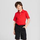 Boys' Short Sleeve Interlock Polo Shirt - Cat & Jack Red
