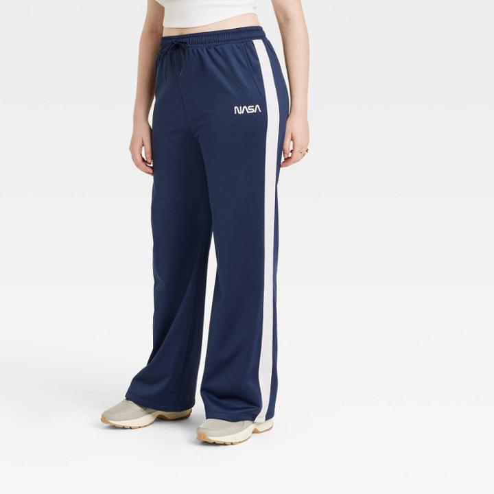 Women's Nasa Graphic Wide Leg Track Pants - Blue