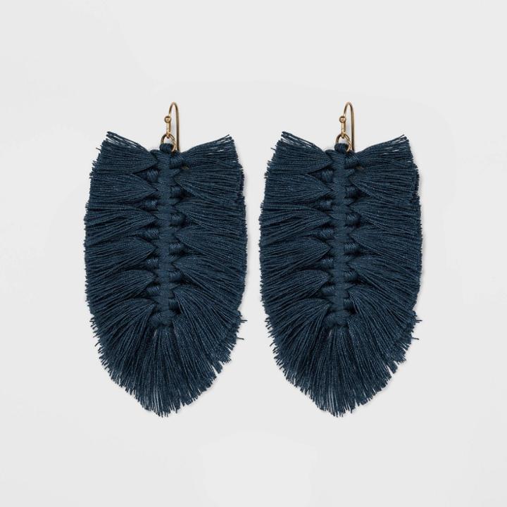Braided Thread Drop Earrings - Universal Thread Blue