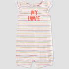 Baby Girls' 'my Love' Romper - Just One You Made By Carter's Yellow/pink Newborn