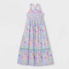 Girls' Fruit Print Smocked Woven Maxi Sleeveless Dress - Cat & Jack Light Purple