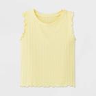 Girls' Chunky Rib Lettuce Tank Top - Art Class Yellow