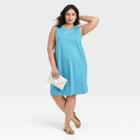 Women's Plus Size Muscle Tank Dress - A New Day Blue