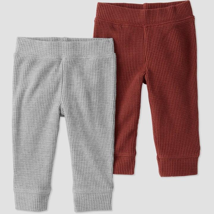 Baby 2pk Organic Cotton Pants - Little Planet By Carter's Gray/copper
