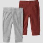 Baby 2pk Organic Cotton Pants - Little Planet By Carter's Gray/copper