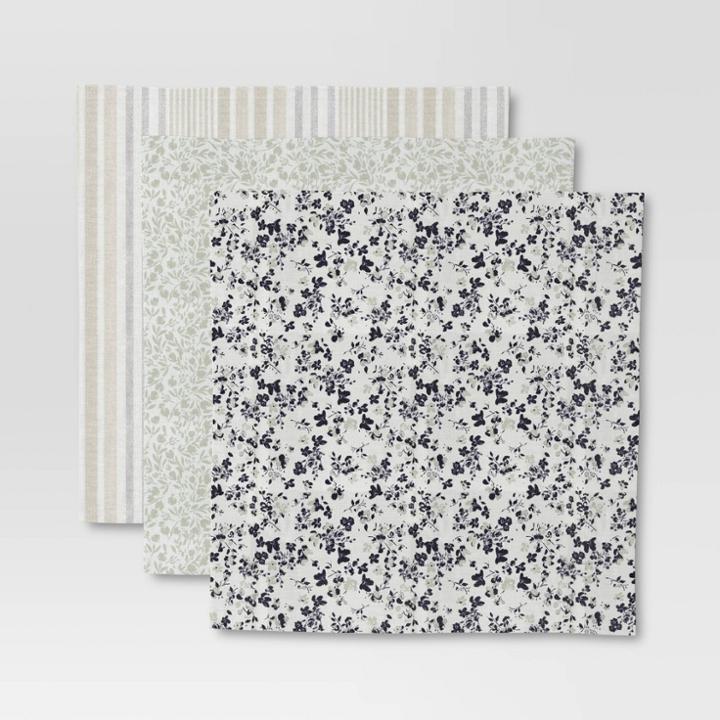 Smith & Hawken 3pk Cotton Striped Bandana Scarves -