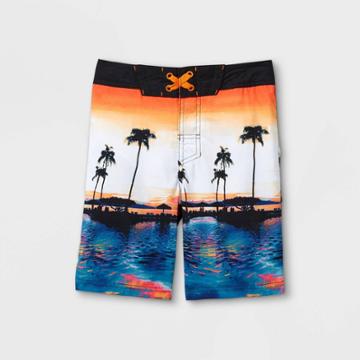 Boys' Real Palm Sunset Swim Trunks - Art Class Orange