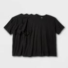 Men's Big & Tall Short Sleeve 4pk V-neck T-shirt - Goodfellow & Co Black