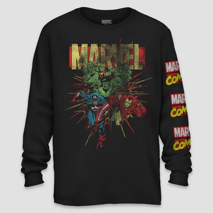 Men's Nickelodeon Long Sleeve Graphic T-shirt Black