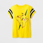 Pokemon Girls' Pikachu Short Sleeve T-shirt - Yellow -