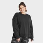 Women's Plus Size French Terry Crewneck Sweatshirt - All In Motion Jet Black