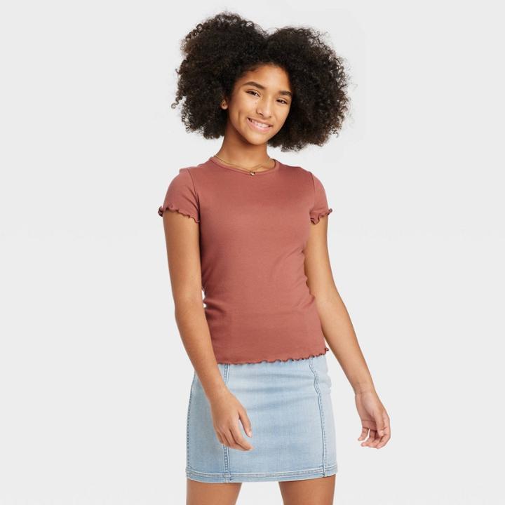 Girls' Short Sleeve T-shirt - Art Class Brown
