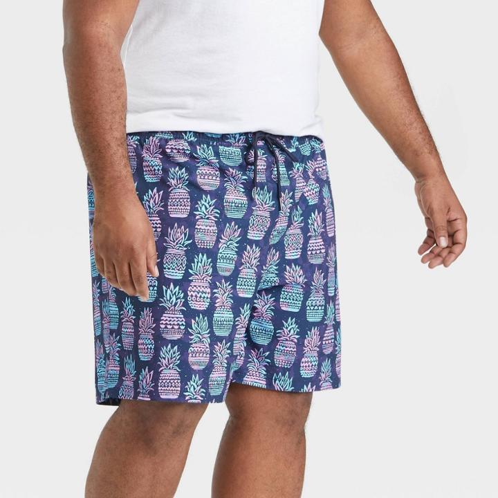 Men's Big & Tall 7 Pineapple Swim Trunks - Goodfellow & Co Purple