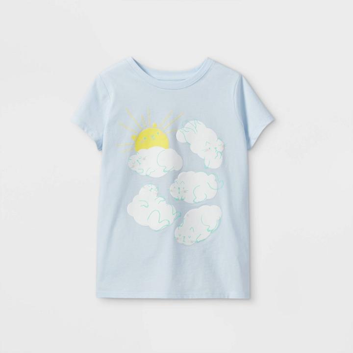 Girls' Cat Clouds Graphic Short Sleeve T-shirt - Cat & Jack
