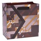 Geo Plaid Medium Father's Day Gift Bag - Papyrus,