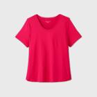 Women's Plus Size Short Sleeve Scoop Neck Relaxed T-shirt - Ava & Viv Pink 4x, Women's,