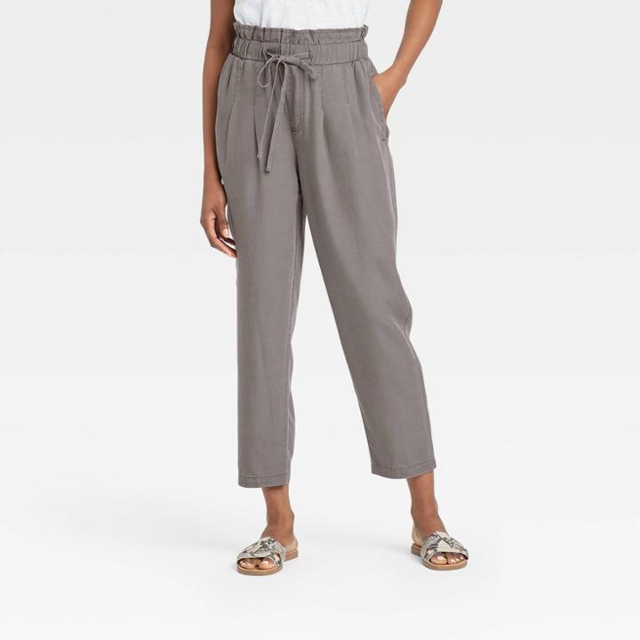 Women's Paperbag Waist Pull-on Pants - Knox Rose Gray