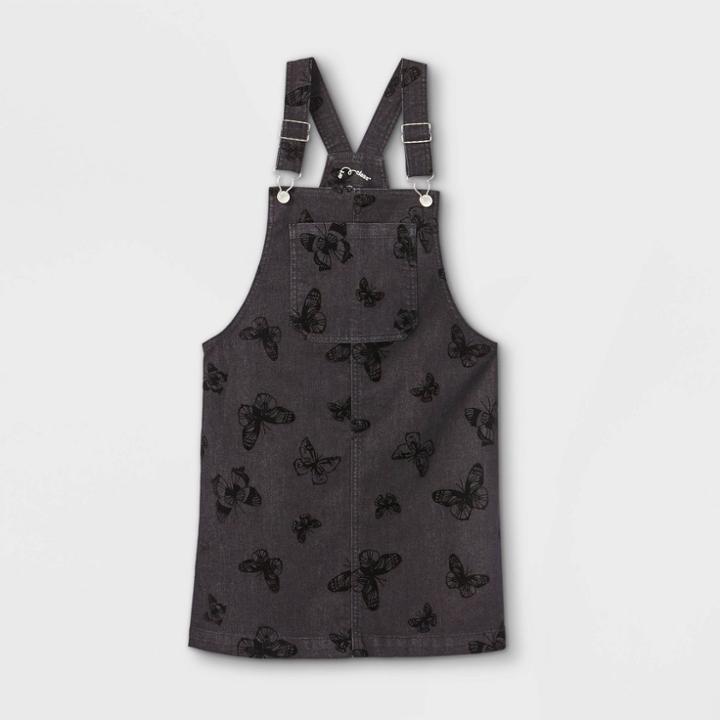 Girls' Butterfly Pinafore Dress - Art Class Black