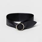 Target Women's Wide Sash With Circle Buckle Belt - A New Day Black