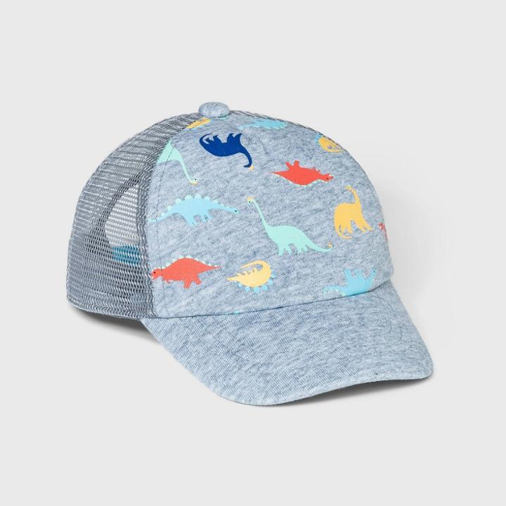 Toddler Boys' Dino Print Baseball Hat - Cat & Jack Gray