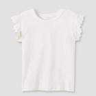 Girls' Short Sleeve Eyelet T-shirt - Cat & Jack Cream