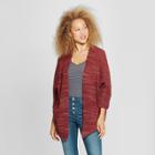 Women's Open Kimono Cardigan - Universal Thread Burgundy (red)