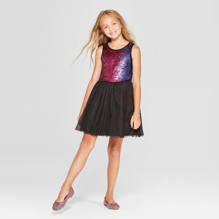 Girls' Flip Sequin Dress - Cat & Jack Black